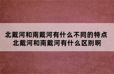 北戴河和南戴河有什么不同的特点 北戴河和南戴河有什么区别啊